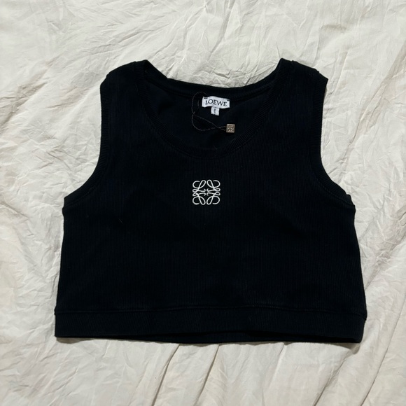 LOEWE Cropped Anagram Tank Top in Cotton - Picture 1 of 3